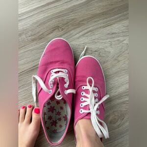 Keds Pink Canvas Sneakers Size 6.5 Lace Up Casual Shoes 🩷